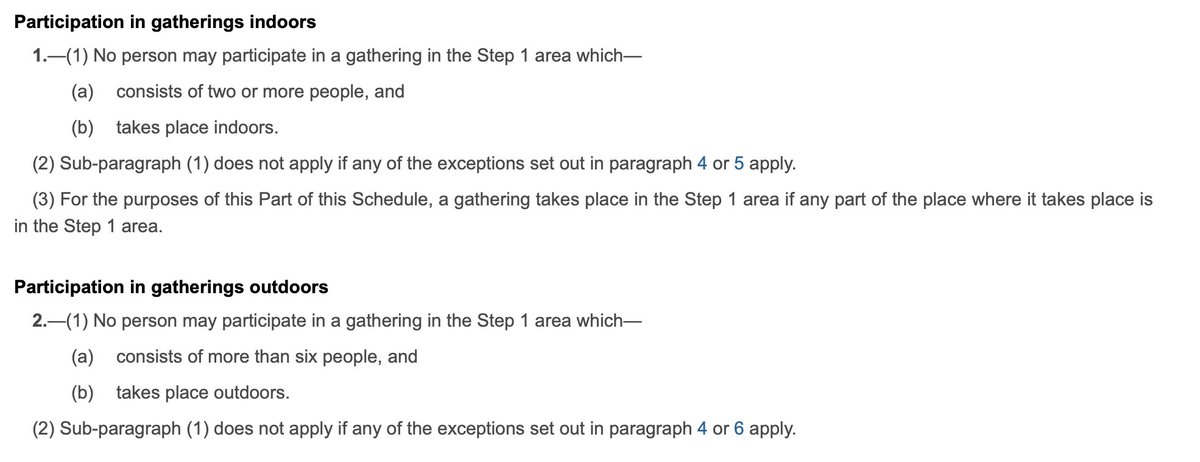 The regulations are confusing as a lot of quite complicated exceptions and definitions but here are the basics:"indoors" similar to now - 2+ people is a banned gathering unless it falls within an exception Most common are 'same household' or 'linked households'(bubbles)