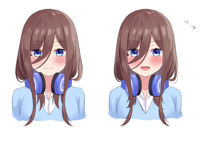 ほめてれさんがTwitterに投稿した中野三玖(五等分の花嫁)のイラスト。