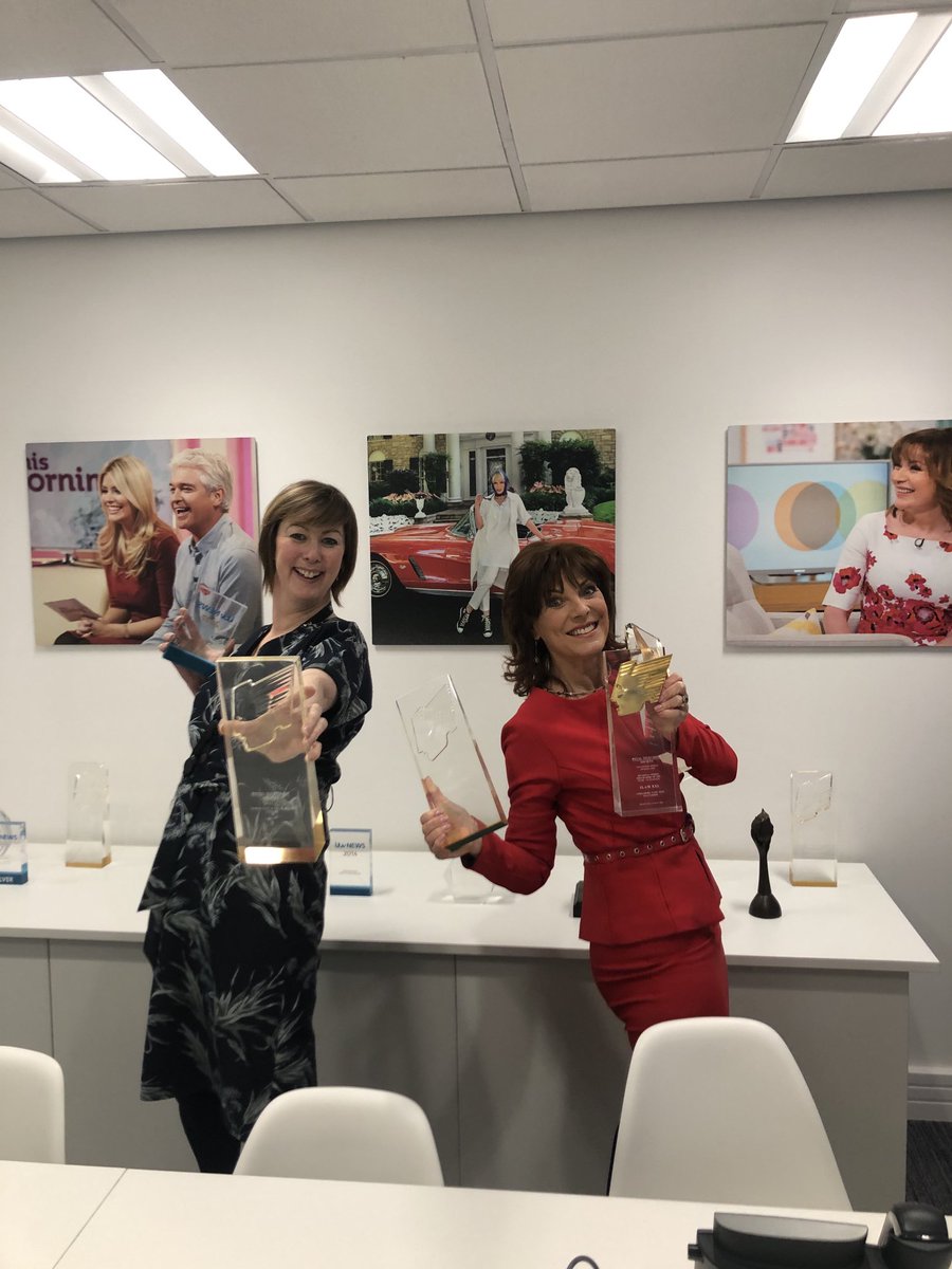 PamRoyleTV's tweet photo. This was the last day I had the pleasure of presenting the @itvtynetees news with the wonderful  @alexweather producing the programme. With just a few of our awards 😉 https://t.co/C7UJsdeRBm