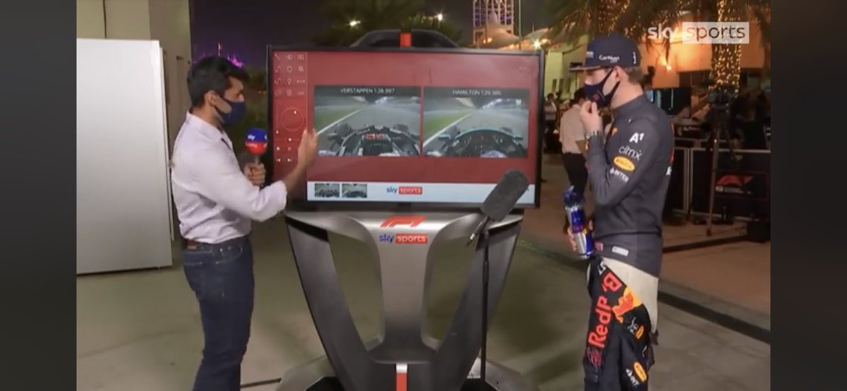 karunchandhok's tweet photo. Was great to have @Max33Verstappen join me at the Skypad to look at his Qualifying lap!
I did wonder what @tedkravitz was doing when I spotted this - check out the Quali Notebook to find out!
#OnlyTed #F12021 #SkySportsF1 #BahrainGP https://t.co/ewqsdW2Nps