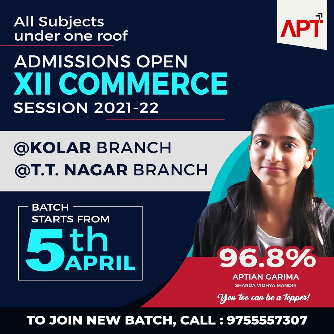 Aptclasses1's tweet photo. Join #APT and study under the Best Faculty Team in Central India.....New Batch starts from 5th APRIL
Batches Available: Face-To-Face | Recorded Videos
Get your seat reserve -
https://t.co/Hs52DbRj0H
For More Info. Call: 9755557307
#commercestudents #commerceclasses https://t.co/xm7F1UXapk