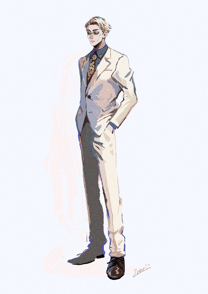 nanami kento solo 1boy male focus suit formal necktie shirt  illustration images