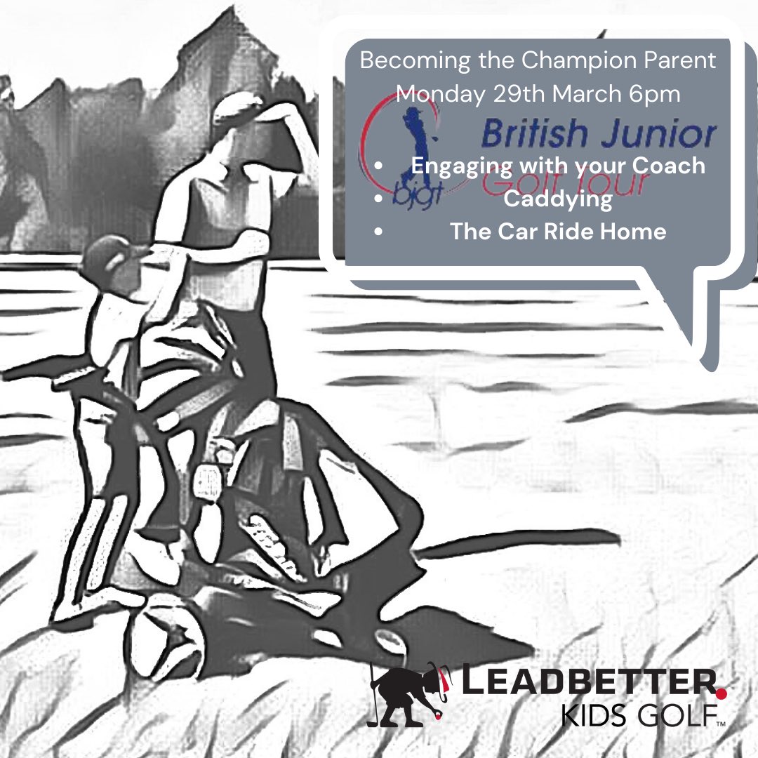 Let’s get ready for the golf season! Looking forward to the 2nd instalment of Becoming a Champion Parent in partnership with <a href="/BJGT/">JuniorGolfTour</a> 

Great feedback from parents after the 1st session, so it’s well worth tuning in for this one. #juniorgolf #sportsparent #golfparents