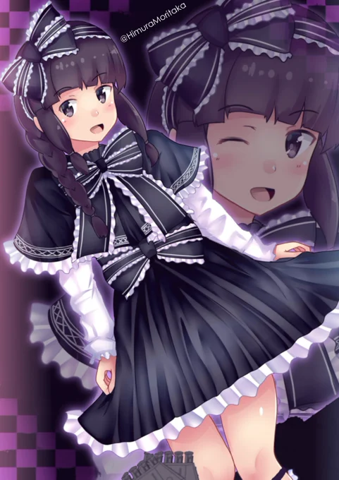 skebの依頼絵完成しました('∀`)
北上改二(ゴスロリ服ver)です。
こちらは艤装は少な目ですが、こんな感じです。 