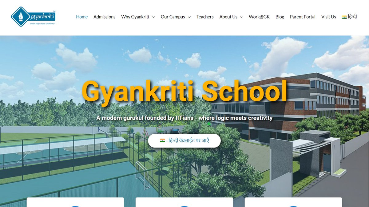gyankriti's tweet photo. New version of the school website https://t.co/uztFs0z56x
We wish to thank one of our parent volunteer Mr. Saurabh Pandya for guiding the school IT team to accomplish this task. This selfless spirit of Gyankriti parents makes all the difference. :) https://t.co/VZRtnDVTO3