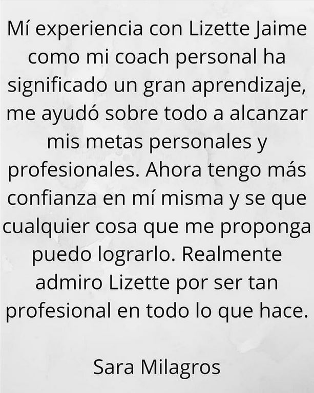 LizetteCoach's tweet photo. Hoy os comparto una nueva reseña que me ha escrito Sara Milagros, ha sido un placer guiarte durante todas las sesiones y ver que has adquirido más confianza en ti misma y que puedes alcanzar todo lo que te propongas! 🙌😘 #lizettecoaching #pnl #motivacion #liderazgo https://t.co/HX93KNQtCG