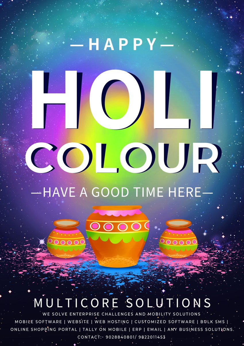 Multicore_Rohit's tweet image. Happy and color full  holi..
from Multicore Solutions.

multicoresolutions.in/MobileAppDevel…