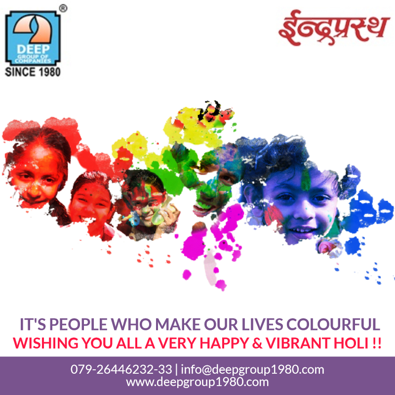 DeepGroupofCo's tweet photo. May your life be colourful with the colours of joy, happiness, friendship &amp; love. Wishing you a very Happy Holi! 
 
079-26446232-33
info@deepgroup1980.com
https://t.co/BVyN2Jyr09
 
#HappyHoli #Holi #HoliFestival #FestivalsOfColours #DeepGroup Property #Ahmedabad https://t.co/RXypnfIK4W