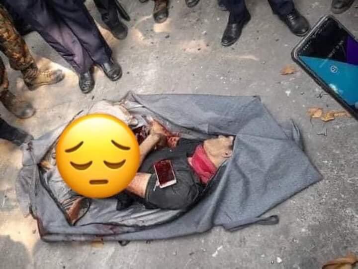 SAN58930863's tweet photo. @RapporteurUn Military using BOMB #WhatHappeningInMyanmar #mar27Coup #InYangon https://t.co/86iEZLjCZP