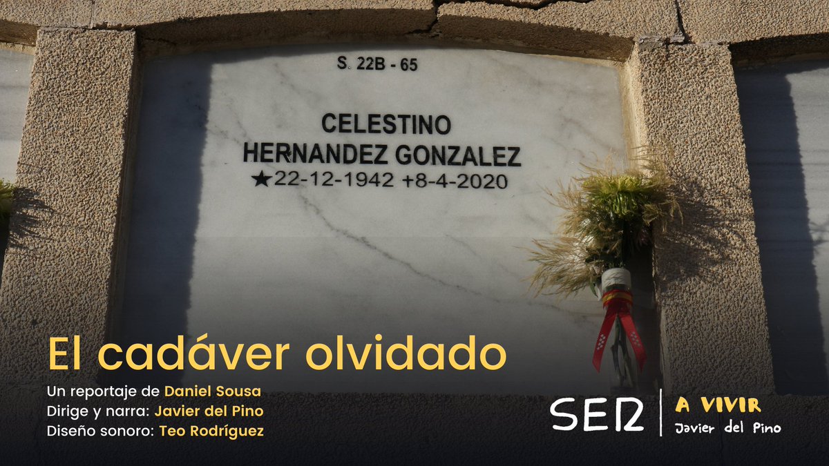 #ElCadáverOlvidado: De los 1.900 cuerpos que acabaron en alguna de las morgues de Madrid, hubo 59 que nadie reclamó. Celestino Hernández es uno de ellos.

✍️ Un reportaje de <a href="/dany_agld/">Daniel Sousa</a> 
🎙️ Dirige y narra: Javier del Pino
🎚️ Diseño sonoro: <a href="/teorodriguezcom/">Teo Rodríguez</a> 
cadenaser.com