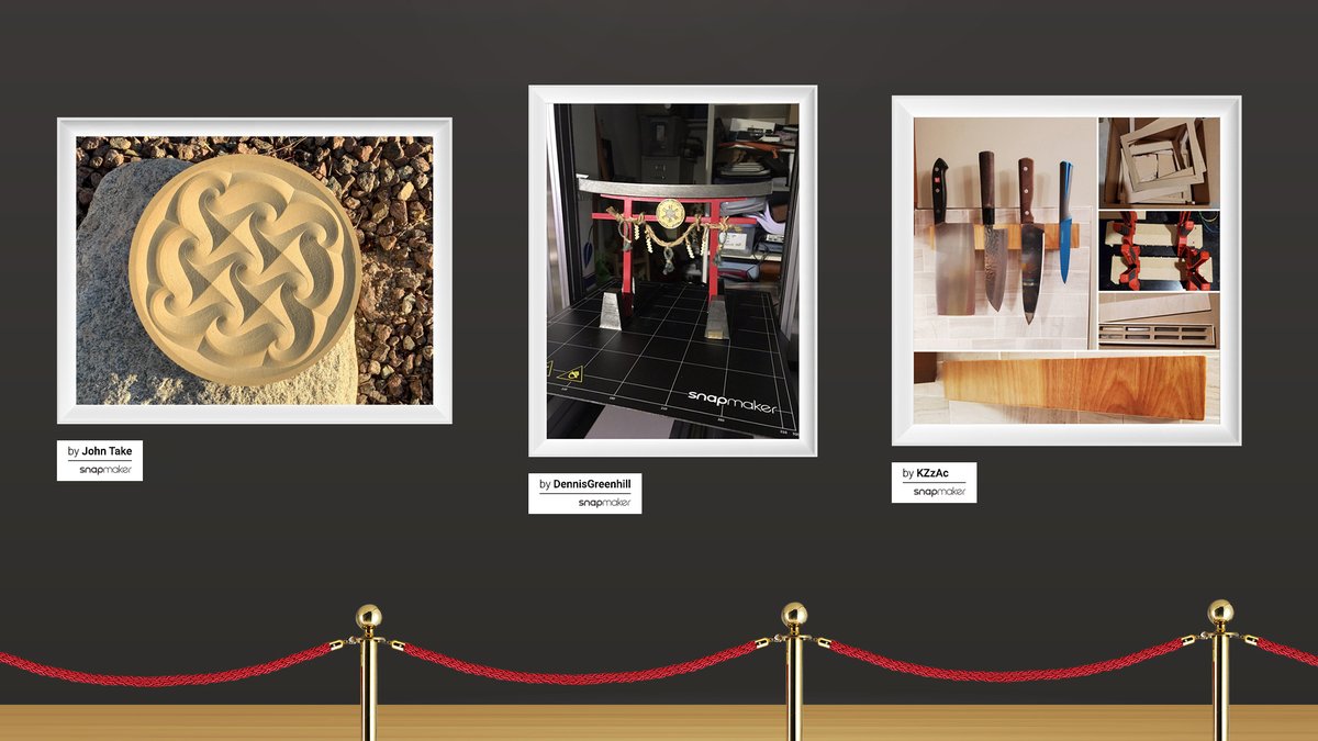 snapmaker's tweet photo. #SnapmakerGallery of March, including some projects from Snapmaking Contest that weren't rewarded but still outstanding. We appreciate the participation of everyone! https://t.co/uJT8TmDzbj