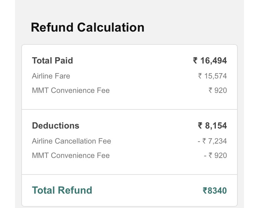 rajen9's tweet photo. Here is the proof of LOOT and DACOITY of @makemytrip @makemytripcare
Booked @goairlinesindia ticket, flight cancelled last year due to Covid. MMT levied 'convenience fee'
Refund from airline recd by MMT which it credits in my wallet and levies huge deduction #BoycotMakeMyTrip https://t.co/gyGDYc6C6n