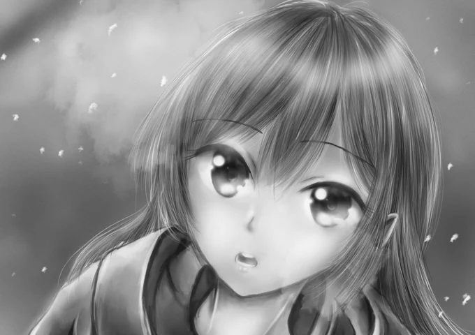 #ホリミヤ #堀京子 #堀さん #モノクロ #模写 #ラフ #女の子 
