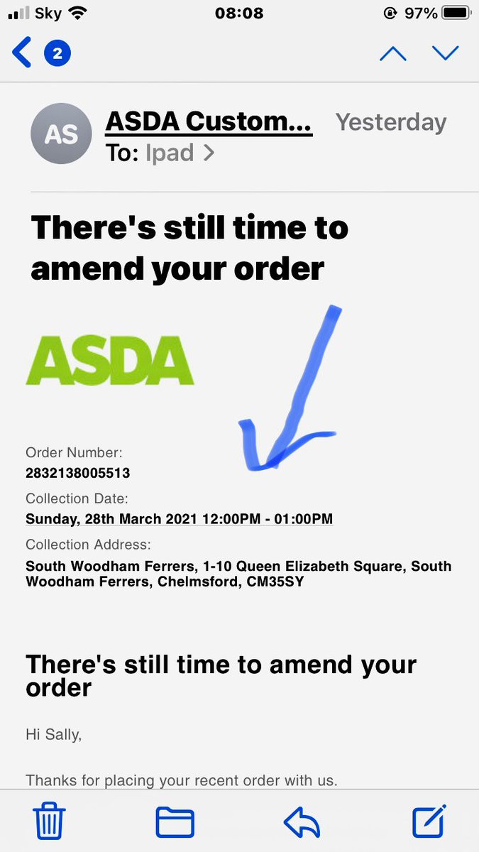 srayner84's tweet photo. @AsdaServiceTeam @asda I booked my collection between 12 - 1pm today! What time would you suggest I collect seeing as your app doesn’t appear to know what’s going on?! https://t.co/Zt0F9QWERL