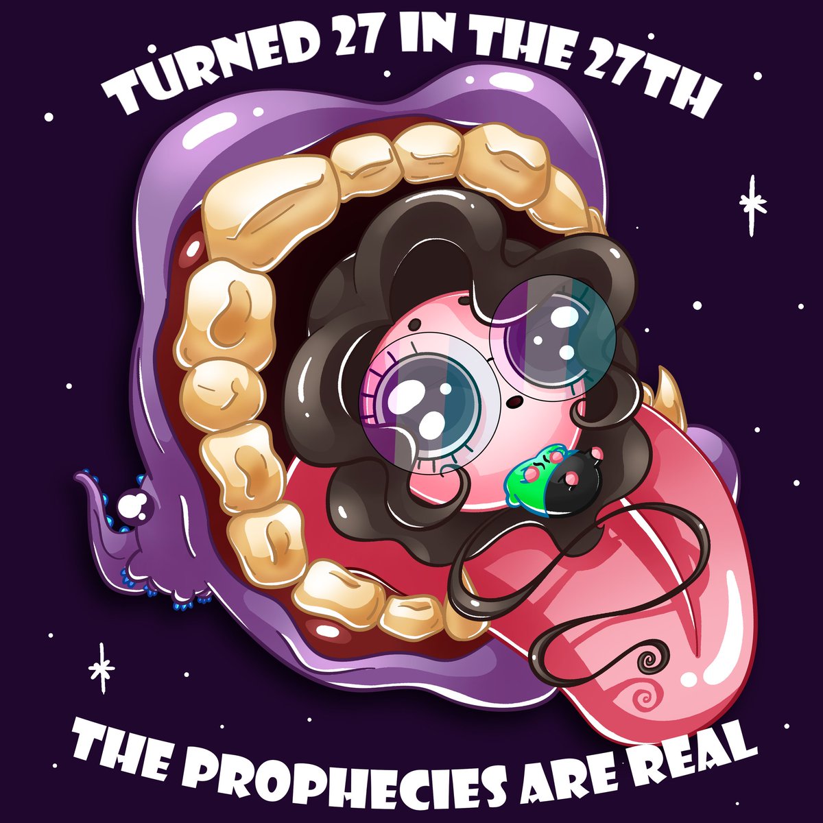 Banansplanet's tweet photo. Yesterday was my Birthday, I turned 27 in the 27th... I mean come on! Tell me you weren't expecting me to draw this
#theprophecy #theprophecyisreal #birthday #birthdaydrawing #birthdayart #illustration #weird #dontknowwhy #thankyou
#mywork #myart https://t.co/KFa1Zfbiy9