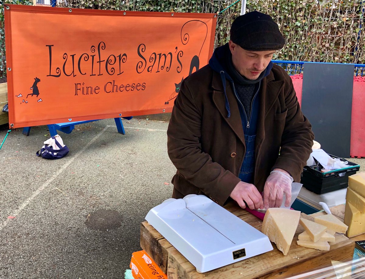 Cheese Hero! 🦸‍♂️ 
Lee established Lucifer Sam’s Fine Cheeses to ensure the market has access to the best British and continental cheeses after our cheese trader moved out of London. 

He has quickly established himself and become a market favourite.