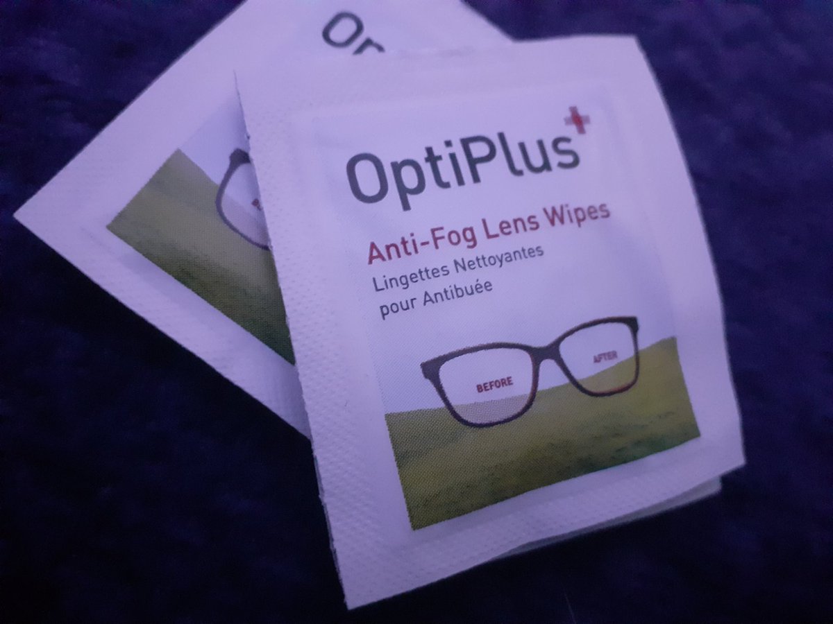 SarahP_Para's tweet photo. For any 👓 wearers who struggle #fogging caused by😷
👍These work a treat. Coating appears to work for good 5 hrs provided you don't get them wet by being out in 🌧 (presume film gets washed off)
#OptiPlus https://t.co/j5QZk1AC0A