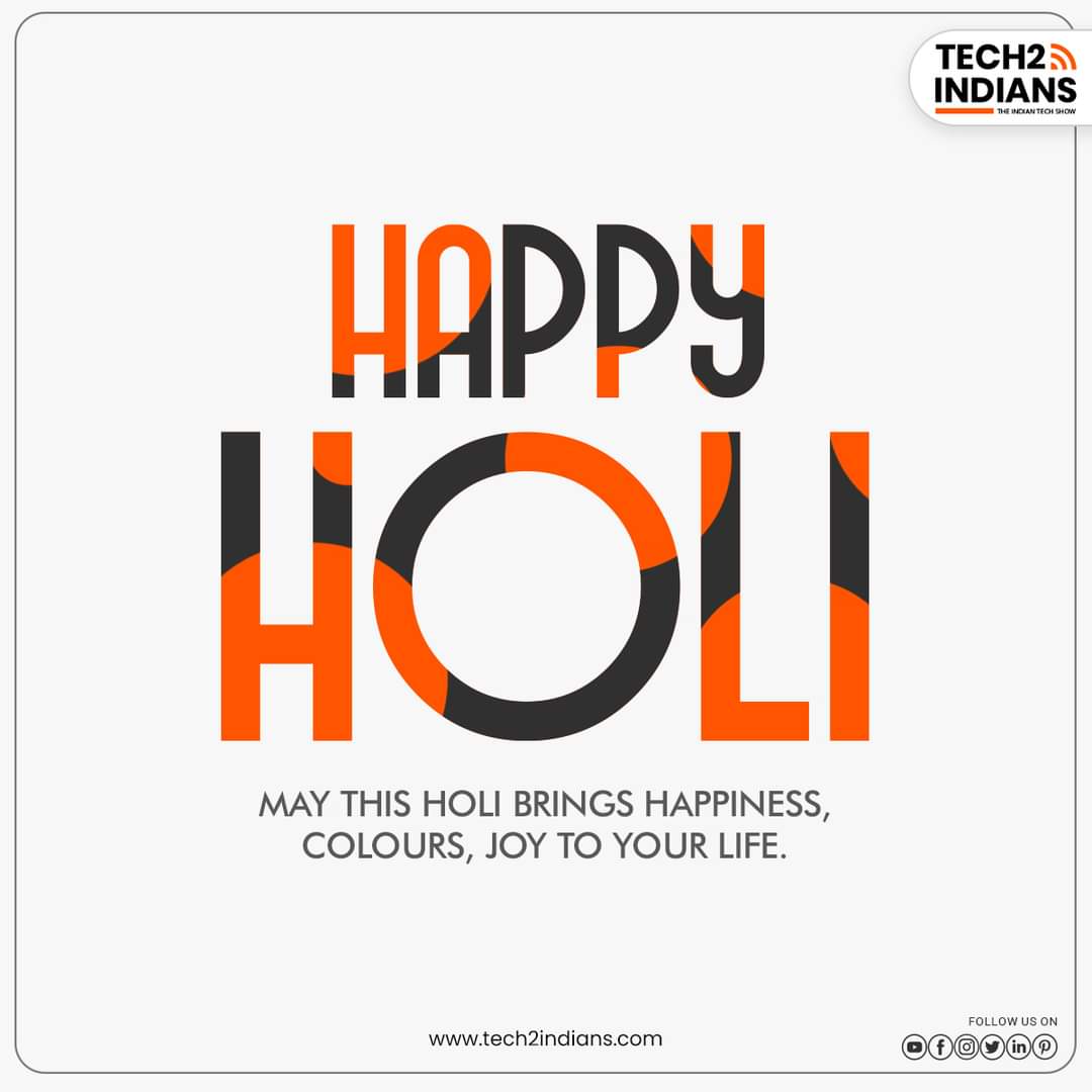 Tech2indians's tweet image. May this Holi brings happiness, colors, Joy to your life.

Website: tech2indians.com

#holifestival  #happyholi2021  #happyholi #holi2021 #tech2indians #technology #innovation #youtube #youtubers #holi #holidayseason