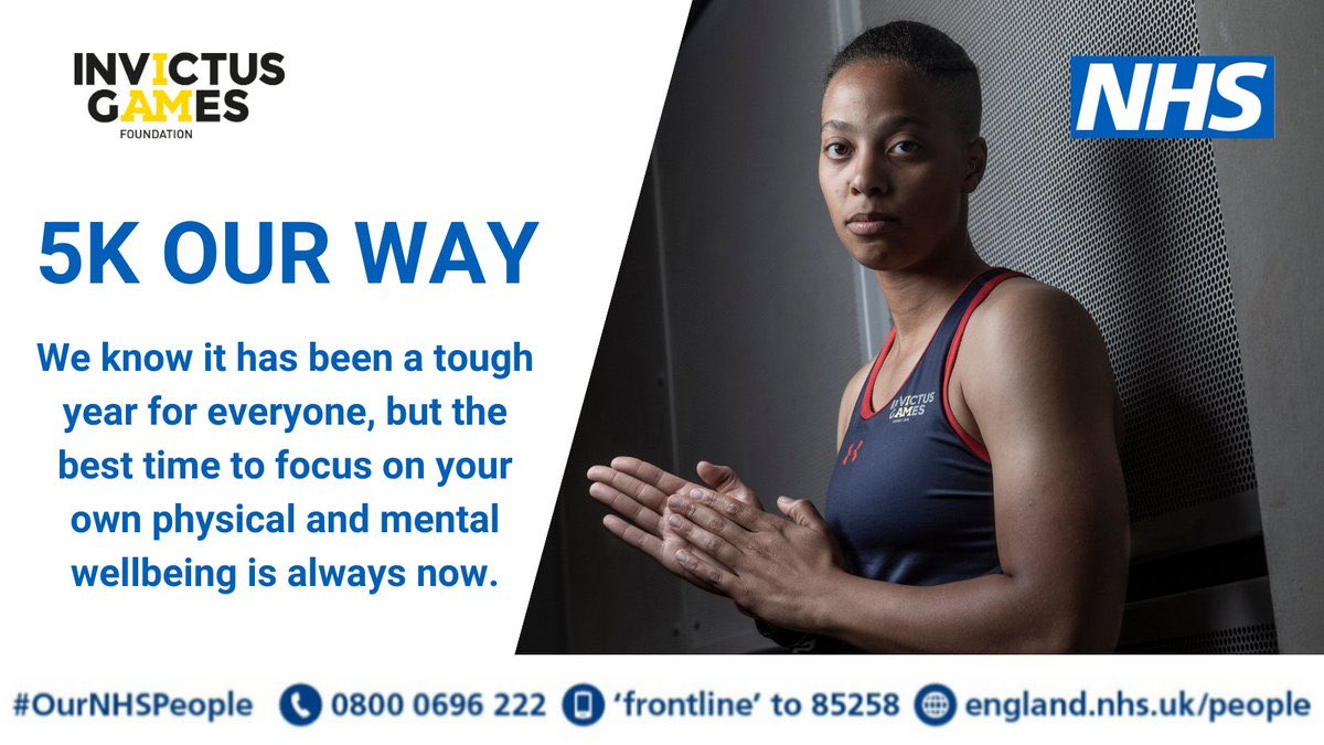 BriceEm's tweet photo. From next week, inviting & encouraging #OurNHSPeople to sign up as part of the #5kOurWay challenge. Take part individually or in teams to feel the benefits of movement, regardless of your physical fitness or ability @Weareinvictus
https://t.co/r7tQNTlwi3 #healthandwellbeing https://t.co/p3f9qSxJJ4