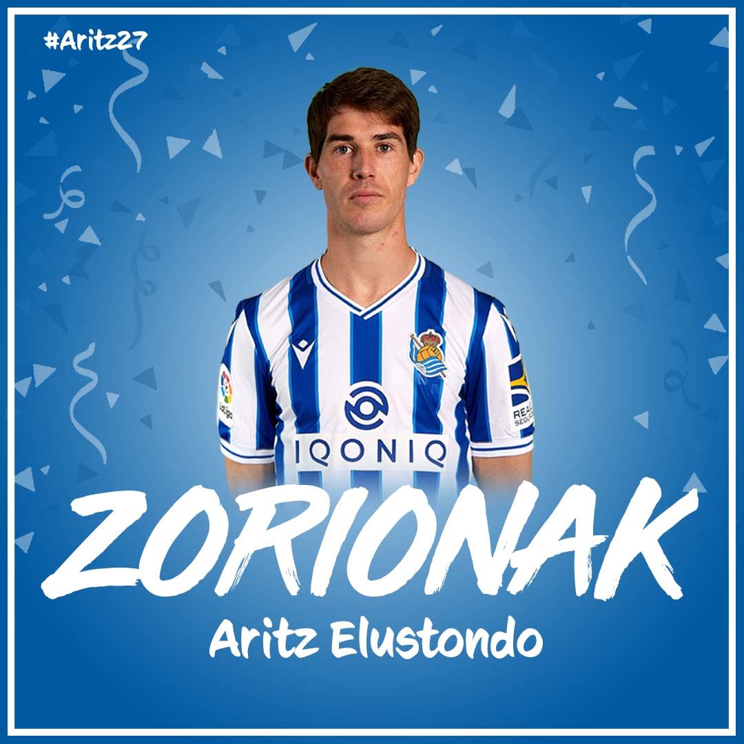 🎂 ¡Hoy es el cumpleaños de @AritzElustondo! 🎂 Zorionak Aritz! 🎉 💬 ¡Felicítalo! #AurreraReala