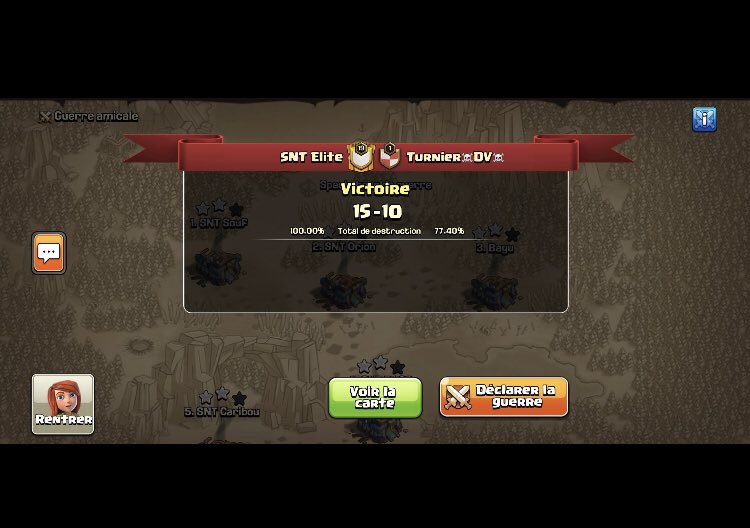 Nice win yesterday in <a href="/RisingStar_CoC/">Rising Star 🌙 | Clash of Clans</a> and First perfect war 👊

Match 1 : 
⭐️⭐️⭐️ @souf_snt 
⭐️⭐️⭐️@bayu_snt 
⭐️⭐️⭐️<a href="/THORCOC_/">THOR</a> 

Match 2 : 
⭐️⭐️⭐️<a href="/THORCOC_/">THOR</a> 
⭐️⭐️⭐️<a href="/OrionSNT/">Orion</a> 
⭐️⭐️⭐️<a href="/Caribou_Coc/">ᶜᵃʳⁱᵇᵒᵘ 火金</a> 
⭐️⭐️⭐️@bayu_snt 
⭐️⭐️⭐️@souf_snt