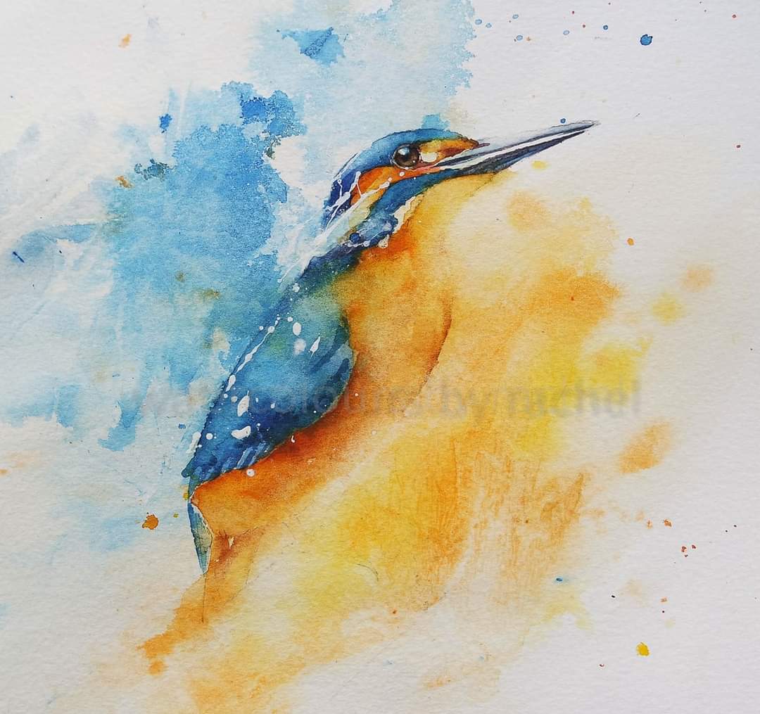 Elidanza's tweet photo. K is for Kingfisher

The glimpse of a kingfisher
Through the reeds beyond the tree
Do you see him...there he is
No no not there, further further
The glimpse of a kingfisher...
Then he's gone 
R.Toll
#kingfisher #birds #watercolour #wetinwet #BigArtBoost #thedailysketch #painting https://t.co/nIjXy819Q9