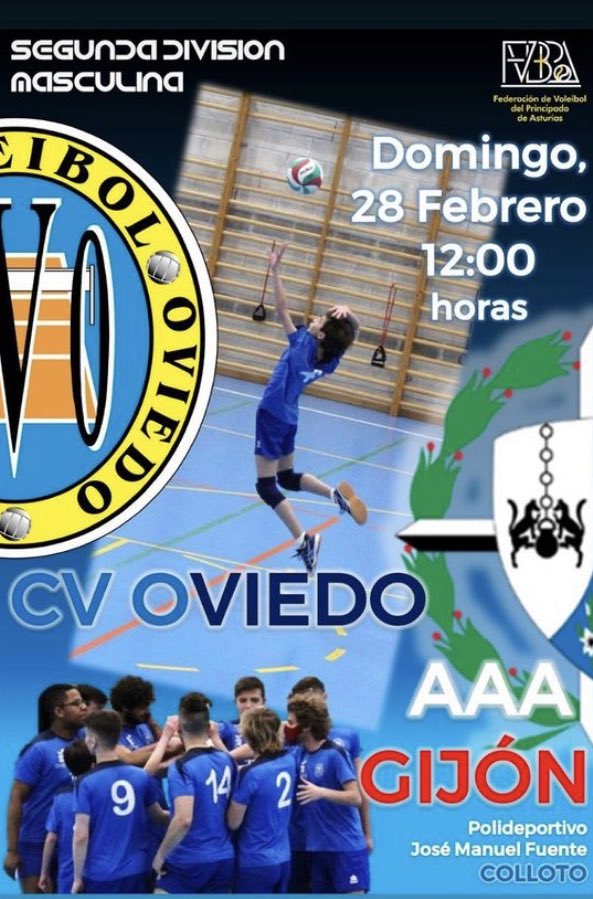 aaagijon's tweet photo. Dia de partido!!!

@voleiboloviedo - @aaagijon 

12:00h, polideportivo Jose Manuel Fuente, Colloto. https://t.co/fHR5SWWbHy