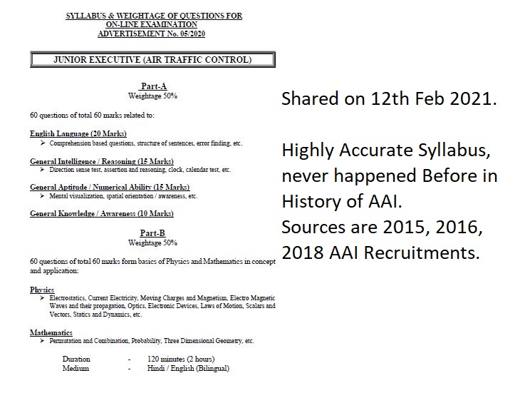 Bluemoonrajat's tweet photo. #AAIATC_SCAM2021 @PMOIndia 1st Syllabus shared on 12-02-2021(Closely Exam Oriented)(Never happened before) then after 6 days New syllabus shared on 18-02-2021 (Highly Deceiving).
Need an explanation for it from @AAI_Official @DGCAIndia. Need an intervention from @icao @IATA. https://t.co/1jy0MSA2Xg