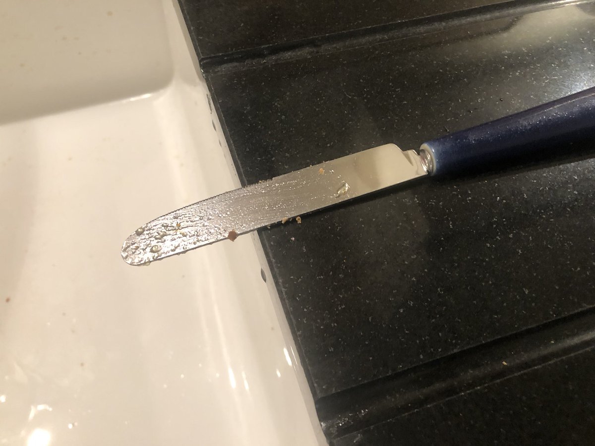 cpooleywriter's tweet photo. After a year of lockdown, itโs the little things that drive you crazy. Every morning, the husband leaves his marmalade knife poised over the sink like a diving board. Why not in the dishwasher? Why?!?!? Anyone else coping with daily torture like this?!? ๐ก๐ช๐ก https://t.co/sEwKLji0U5