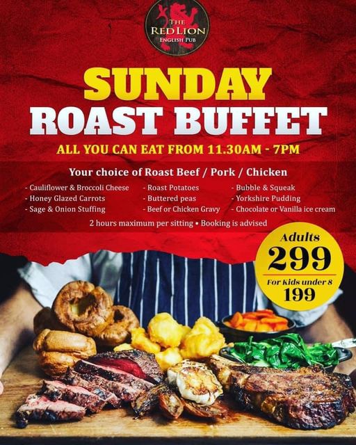 WhereToEatBKK's tweet photo. The Sunday Roast Buffet at The Red Lion is #gGreat value for money... https://t.co/oBxBnJoFOv