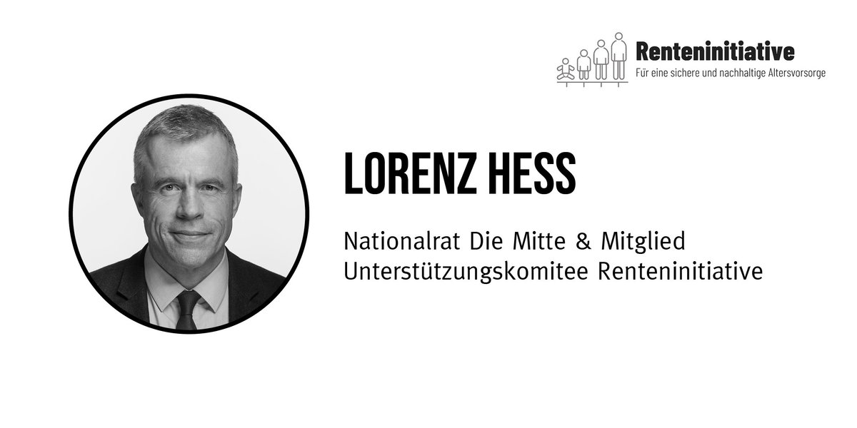 RentenVI's tweet photo. Wir heissen @LorenzHess im Unterstützungskomitee herzlich willkommen!

Jetzt die https://t.co/2Ax9acSr1K

#Renteninitiative #rentensichern #ahvretten 
@Jungfreisinnige @Mitte_Centre https://t.co/xf0xma7j7n