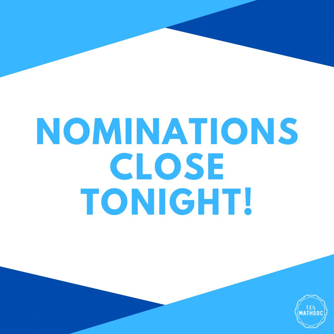 Your chance to apply for a role on next year’s MathSoc committee ends TONIGHT at 10pm. Head to bit.ly/mathsoc to get your free MathSoc membership, before clicking “Stand in Election” at the very bottom of the page — under “Society Committee Elections 2021-22”!