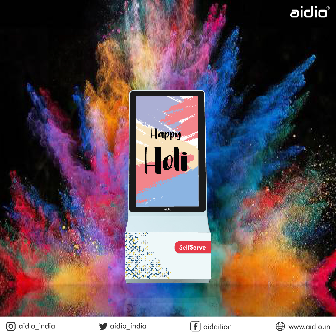 aidio_india's tweet photo. Happy Holi 🥳

#aidio #aiddition #selfserve #holi #digitalsignage #kiosk https://t.co/42ykY5ObIv