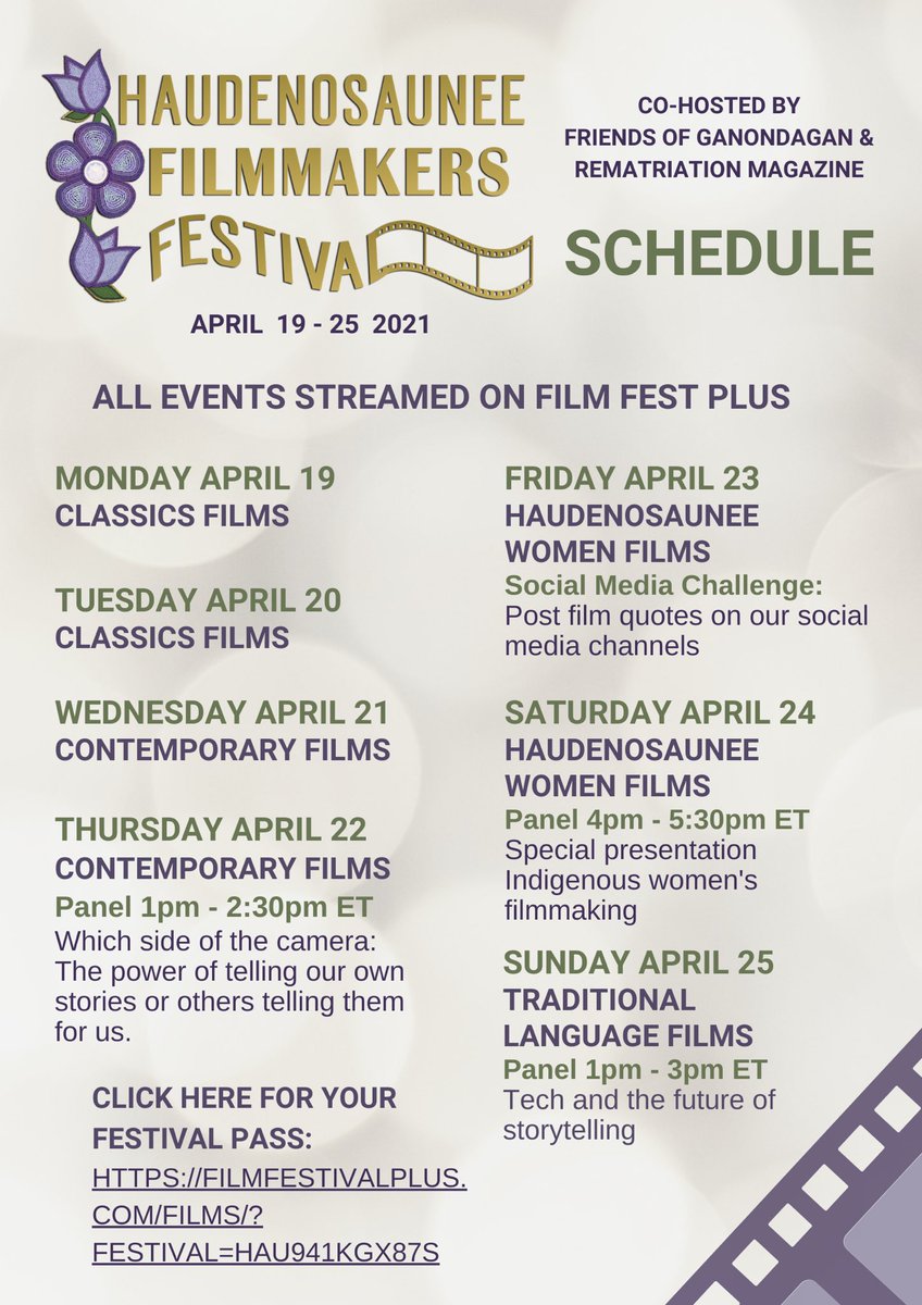 DoxtatorSheri's tweet photo. Haudenosaunee Filmmakers Festival! @rematriation is cohosting this event! Join us from April 19-25! Visit link here: https://t.co/azkEmSsPPT #HFF2021 #6NationsPeoplesInFilm #rematriation #FriendsOfGanondagan https://t.co/kTFa6WC5c3