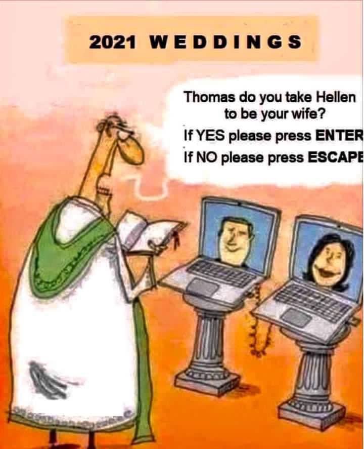 Put a smile on my face this morning. But hope things change quickly for all those families & couples who have postponed weddings - some sadly for 2 years🙏🏻