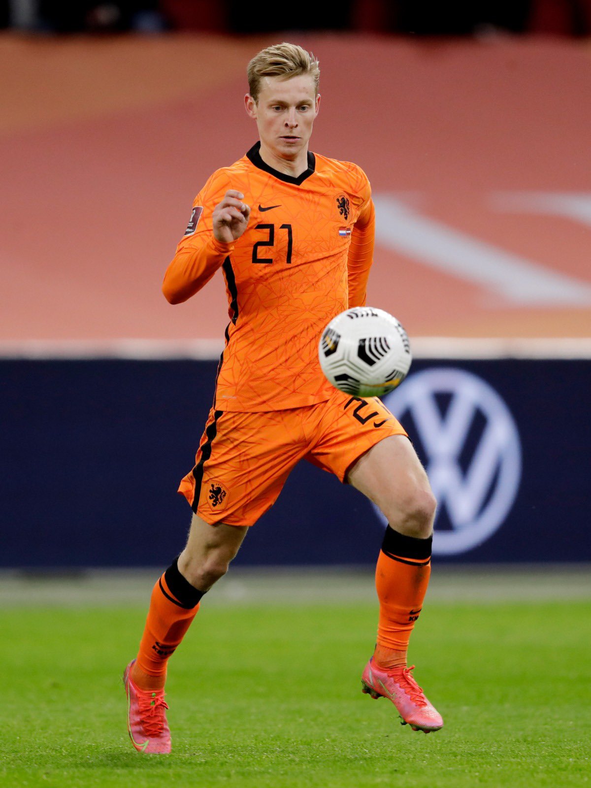 オランダ代表 21番 フレンキー・デヨング サッカーシャツ フレンキー・デ・ヨング ユニフォーム(オランダ代表)