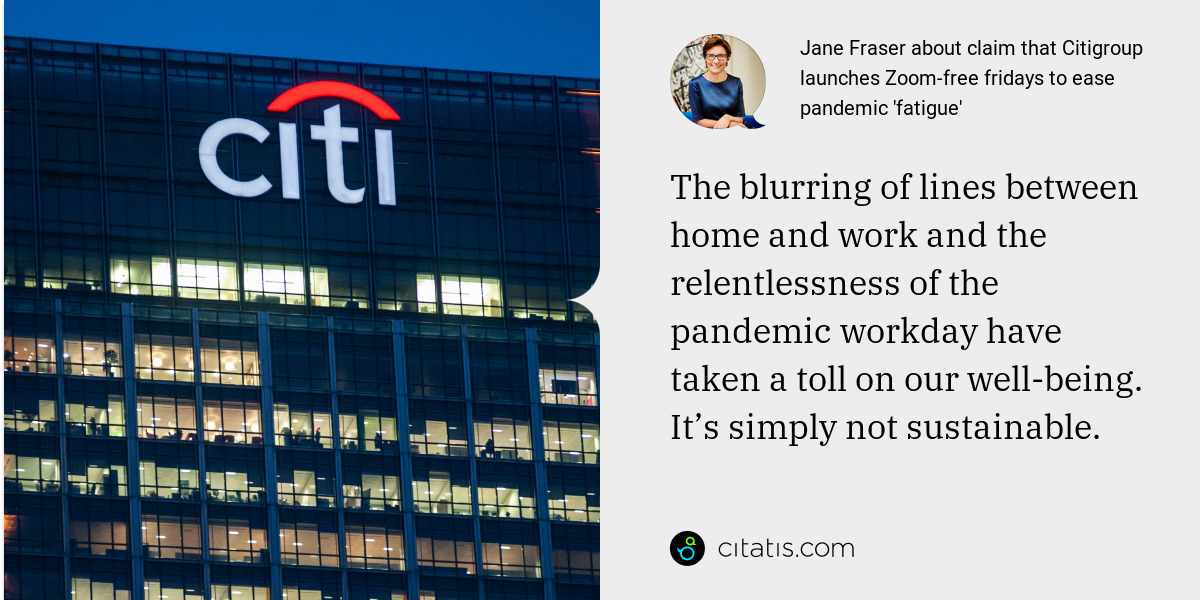 citatiscom's tweet image. Always stay informed. Read more news at our website!
citatis.com/news/6176/

#citatis #citatisnews #newsquote #news #JaneFraser #Citigroup #coronavirus #Zoom #WorkFromHome #business #world #worldnews #LatestNews