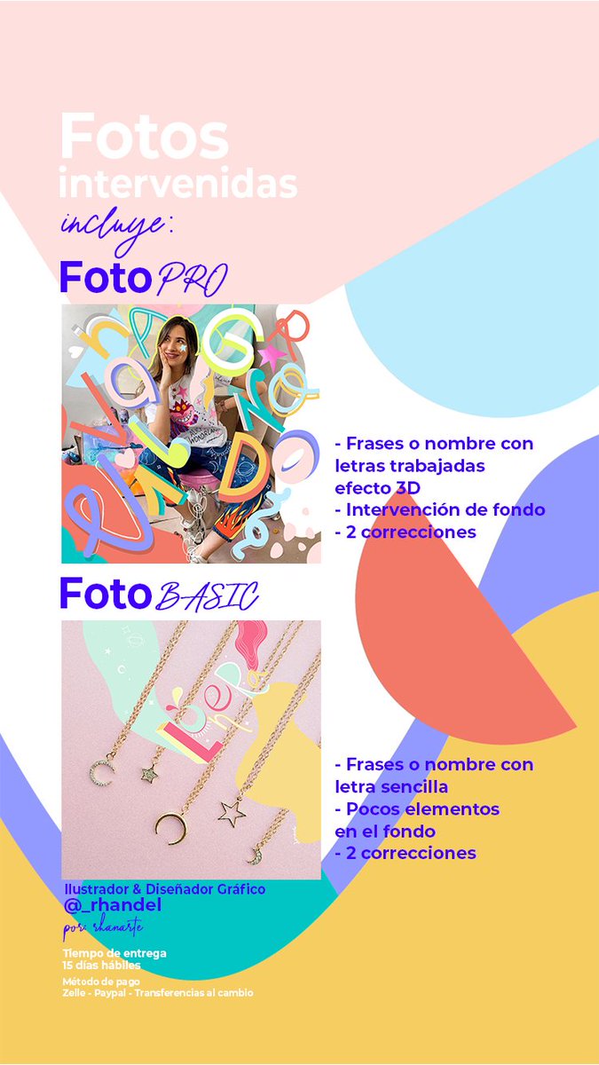 _farhandi's tweet image. Hola niñes 💛 aquí dejo los servicios que ofrezco.

Si tienes un emprendimiento o eres marca personal en construcción tendrás un descuento especial ✨

Me ayudaría o ayudarias a alguien que lo necesita con un RT, gracias de antemano 💋