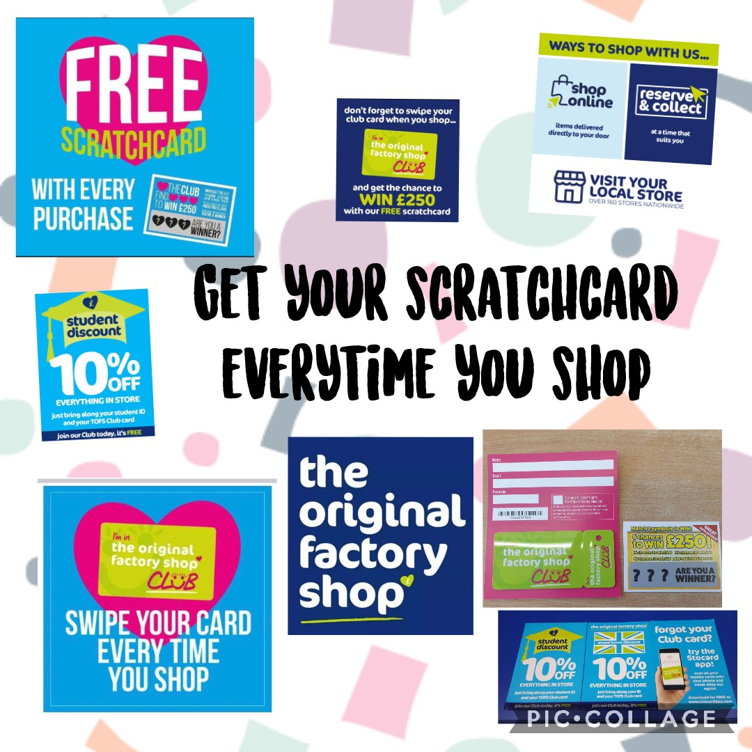 FactoryOriginal's tweet photo. You have a #chance of #winning £250 every time you shop .
Why wouldn't you ? 
#Club #card = scratchcard = #chance to #win all sorts of #prizes . https://t.co/df4XeWlyh8