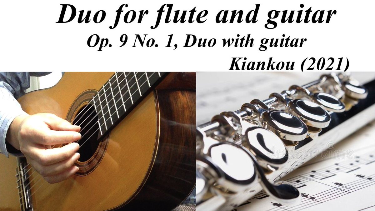 自作のエチュードを編曲して #fluteandguitar の易しいデュオ曲を #弾いてみました #作曲してみました #Kiankou #guitarandflute #フルート 音は楽譜からコンピュータが作成したデモ用の音です。#flute の他、いろいろな楽器で合わせていただける方を緩く募集します。
youtu.be/Kl-pRAxxFtc