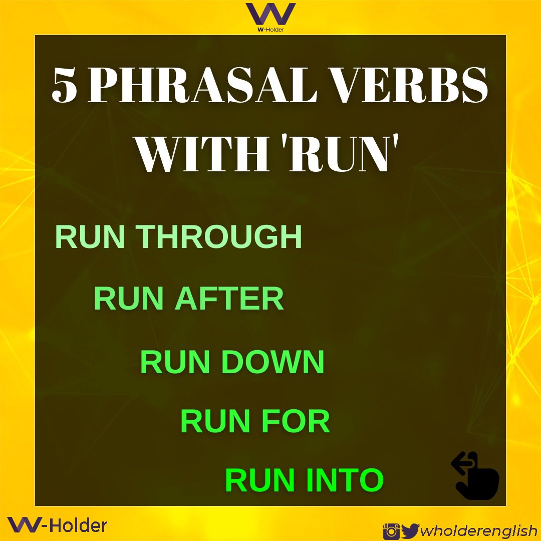 enthemanhattan's tweet photo. 🇺🇸5 phrasal verbs with ‘run’
🇹🇷’run’ ile 5 öbek fiil
.
.
#englishdaily #phrasalverbs #englishturkish #learningenglish #ingilizceöğreniyorum #Wholder https://t.co/D5hMITSkGS