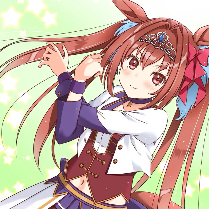 なかなか継承選手がうまくできないので初心に戻って最初に来てくれたダイワスカーレットを描きました 温泉旅行当たった時に限って寝不足連発とかで泣いてます  #ウマ娘