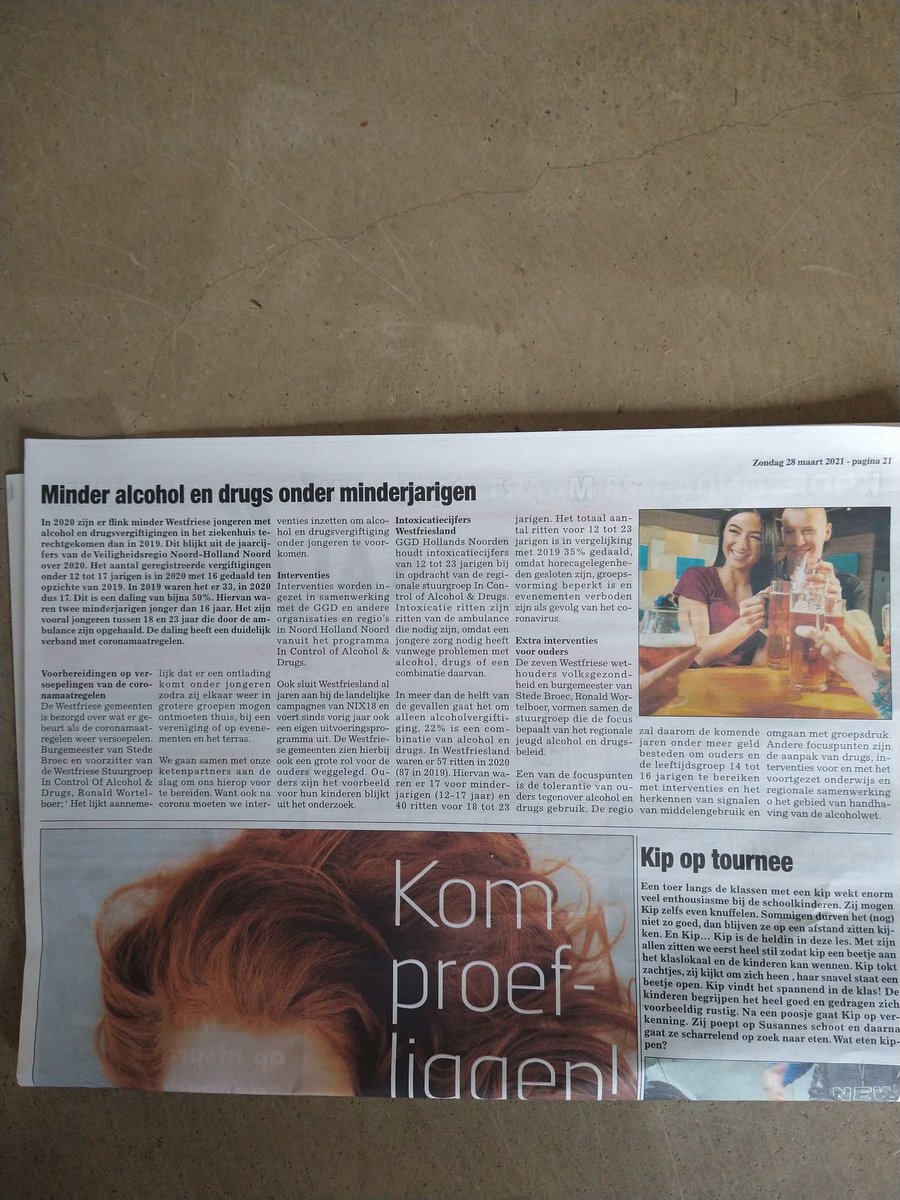 De foto bij het artikel ziet er eigenlijk wel gezellig uit. #zondag #alcohol #veiligheidsregio