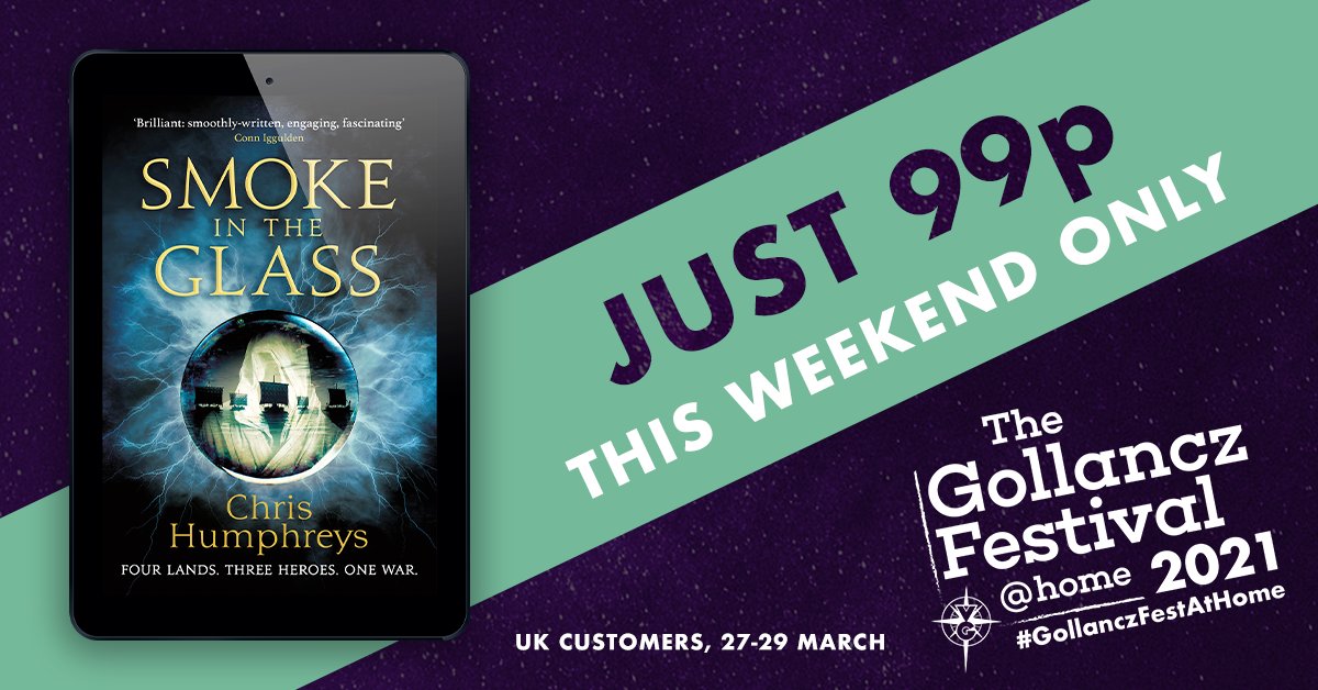 gollancz's tweet photo. Get @HumphreysCC’s #SmokeInTheGlass, a thrilling dark fantasy about immortality, war and survival, 99p for this weekend. Discover how the death – and rebirth – of one poor, honest soldier can change everything.
https://t.co/cURpOybsvm https://t.co/mW31MyeySH