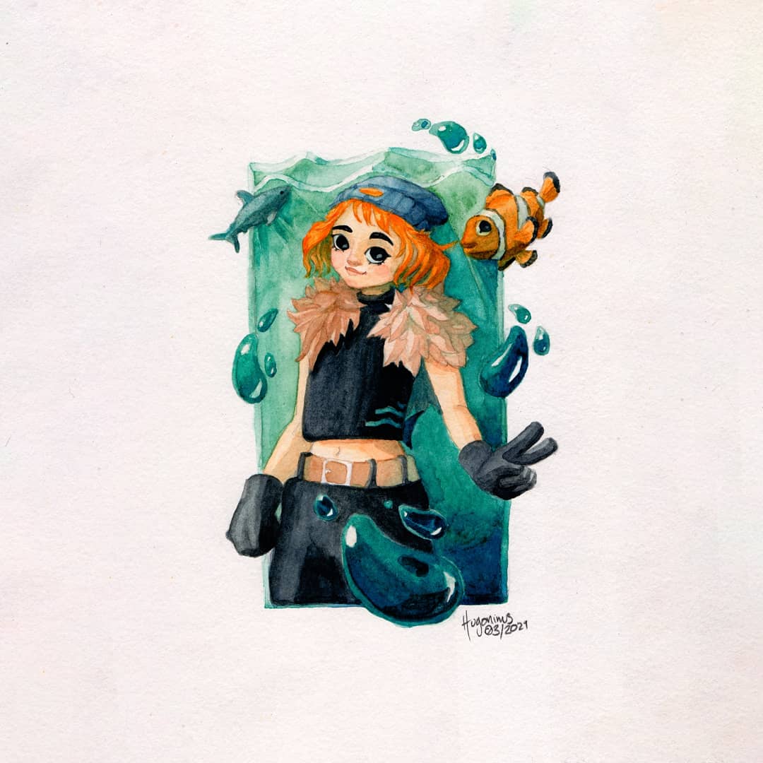 Hugonimus's tweet photo. ¡Tarde más de lo que quería pero porfin termine! un dibujo de Carpa God en su máximo explendor #DTIYS de... @fishground11 

Fue interesante trabajar los efefros del agua òwó gracias a Burupawa por sus consejos para el tratado de color en Photoshop
 #GarpaGod #Watercolour https://t.co/54p7lvh8H3