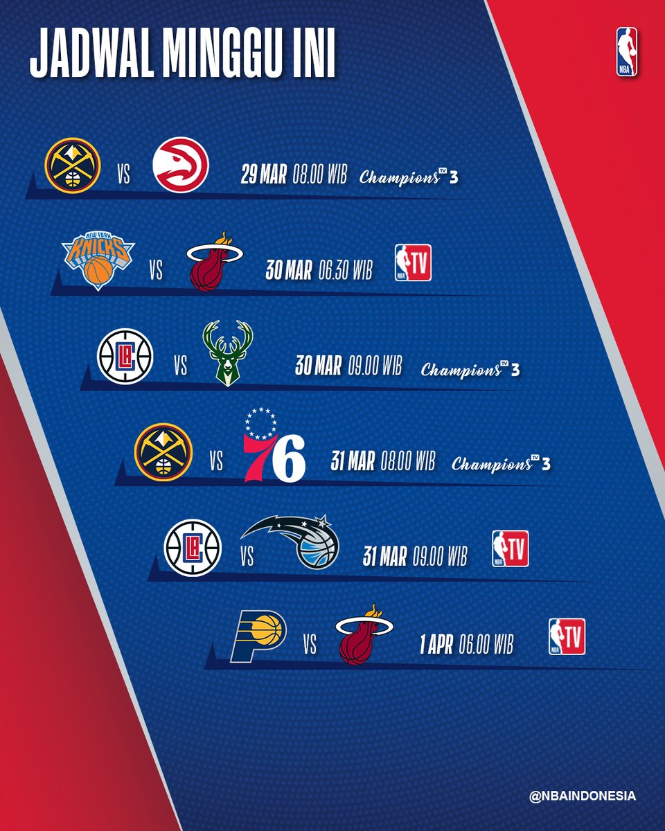 Nba Indonesia On Twitter Persaingan Di Nba Semakin Sengit Dan Tak Terduga Catat Jadwal Pertandingan Seru Di Minggu Ini Dan Tonton Aksinya Di Champions Tv Vidio Ochannelupdates Dan Nba League Pass Premium