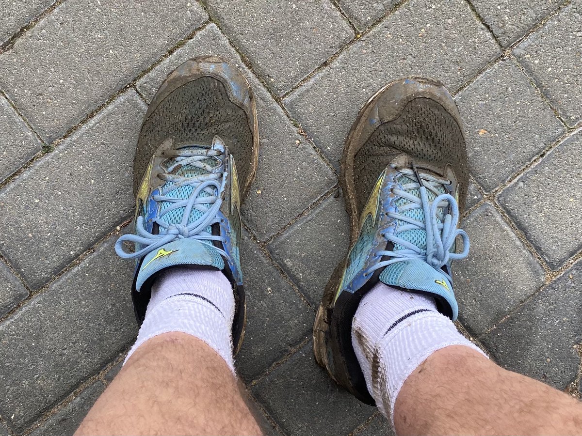 PaulPescud's tweet photo. @IanWCampbell Inspired by Dr C. Longest run in ages. Bit muddy out there! #10km #doubleparkrun #newtrainersrequired https://t.co/4RKCOitXxI