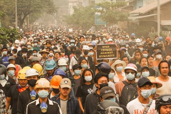 PhyuLett's tweet photo. Poweful #Monywa Strike never fails to protest against military regime. The fight for democracy is stronger day by day with every possible ways despite JUNTA MASSACRE .

#Mar28Coup
#WhatsHappeningInMyanmar https://t.co/I92ulCmfuB