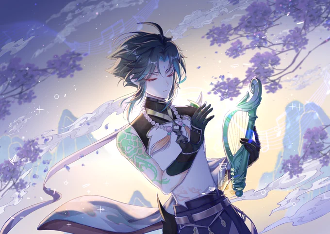 #Genshin_Impact 
#原神
#魈 
风花节的小道具到手啦~ 
