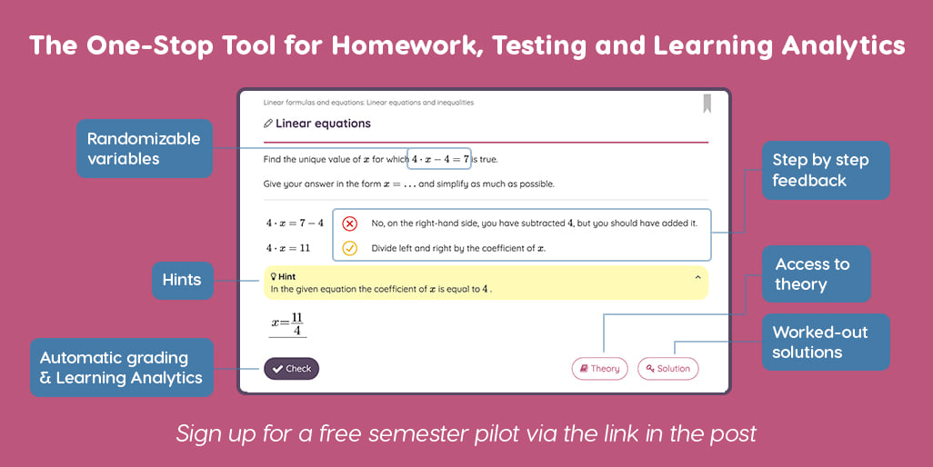 🚨<a href="/sowisobv/">SOWISO</a> is looking for high school #math #teachers interested in testing and piloting their homework and assessment tool!

➡️The tool’s aim is to better engage students while saving teachers time. 
➡️Sign up via the link below!

🔗bit.ly/3rTvj1r